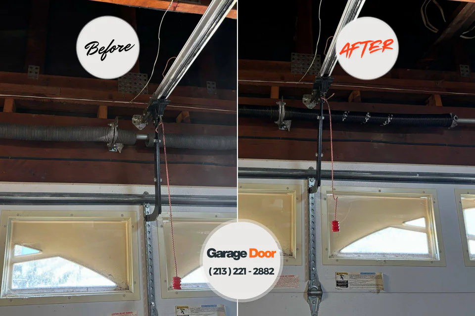 Before and after: garage door repair Elkhart Lake, WI